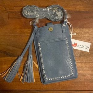 NWT Save the Girls Denim Blue Crossbody